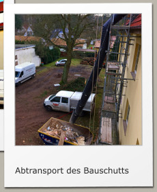 Abtransport des Bauschutts